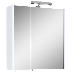 Omara z ogledalom 60 cm Cheese bela z LED svetilko