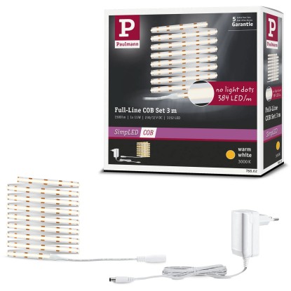 Paulmann SimpLED LED Strip COB celotni komplet 3 m bela 11 W