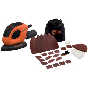 Black+Decker Trikotni brusilnik Mouse BEW230BC s 15-delnim priborom 55 W