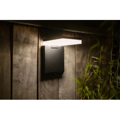 Lutec Sončna zunanja LED-svetilka Moze 1000 lm 19,5 x 14 x 15 cm črna mat