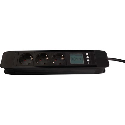 Električni razdelilnik s 3 vtičnicami 2 v 1 z merilnikom stroškov energije