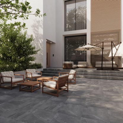 Terasna plošča finokeramika Ardesia črna 60 x 60 x 2 cm 2 kosa