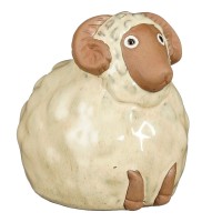 Mica Decorations Okrasna figura ovce keramika 15 cm x 13 x 15,5 cm krem