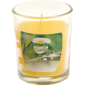 Sveča citronela v steklenem kozarcu