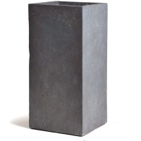 M Collections Lonec za rože Clayfibre Cubihi 40 cm x 40 cm siv