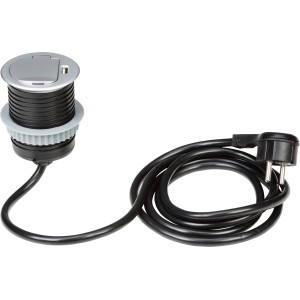 Namizna vtičnica ugrezna črna 1,9 m