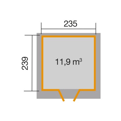Weka Lesena vrtna hiška 227 vel. 2 naravna 259 cm x 284 cm