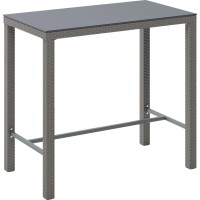 Vrtna barska miza Geelong pravokotna siva 110 cm x 60 cm