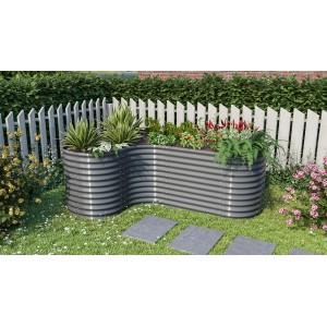 Podaljšek Curve za visoko gredo Basic Temno siv