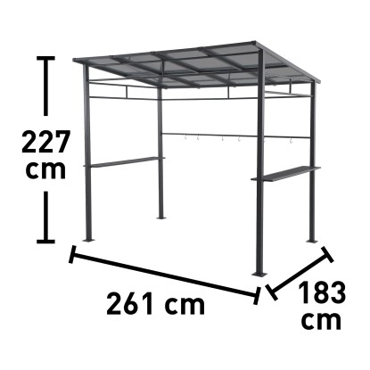 Paviljon Bramston aluminij antracit 227 cm x 261 cm x 183 cm