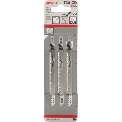 Bosch List za vbodno žago Pro T 301 CD Clean for Wood 3 kosi