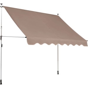 Vpenjalna markiza 250 cm x 150 cm Rjavo-siva