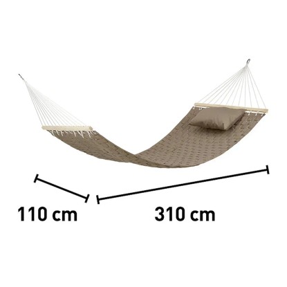 Viseča mreža iz blaga Telkwa rjava 310 cm x 110 cm