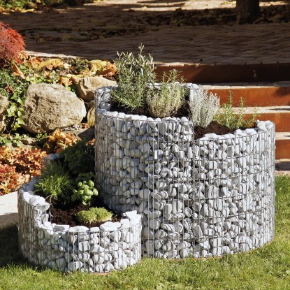 Bellissa Gabionen Zeliščna spirala zelena zelišča okrogla pocink. 140x110x80 cm