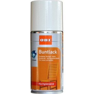 OBI Barvni lak v spreju kremno beli visoko sijajni 150 ml