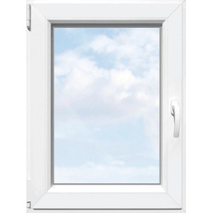 Okno iz umetne mase 2-slojna zasteklitev Uw 1,5 belo Š: 80 cm V: 60 cm prislon L