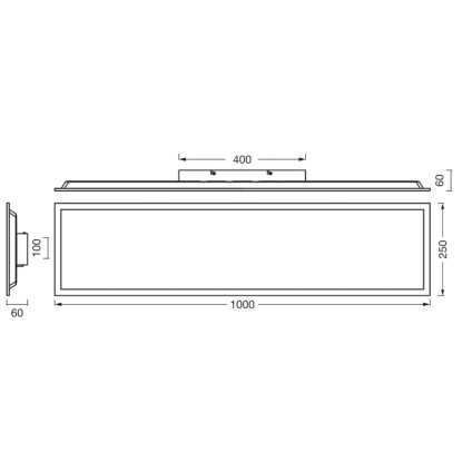 Osram LED panel Essential Remote-CCT bela 100 cm x 25 cm