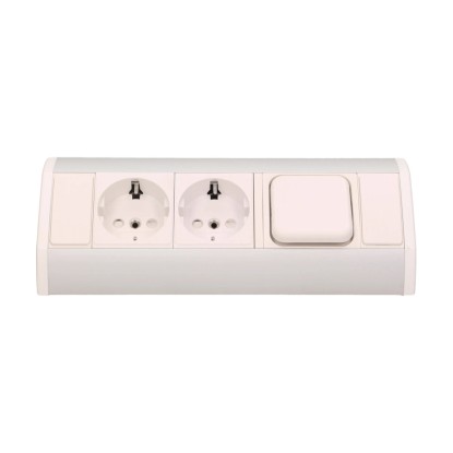 Orno Pohištvena vtičnica s stikalom z zaščitnim kontaktom srebrno bela