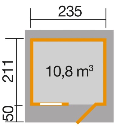 Weka Lesena vrtna hiška 170 Vel. 1 Neobdelana 4,9 m²