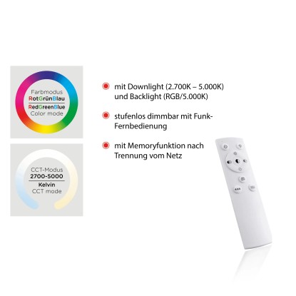 LED stropna svetilka Recess 100 x 29,5 cm, 2700-5000 K, RGB