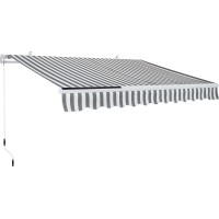 Zložljiva markiza BW13000 sončna LED-dioda 300 cm x 200 cm sivo-bela