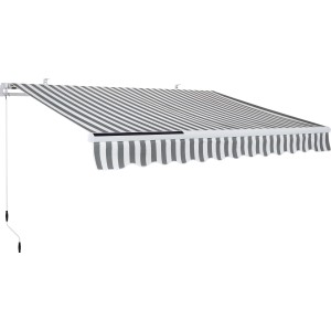 Zložljiva markiza BW13000 sončna LED-dioda 300 cm x 200 cm sivo-bela