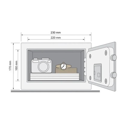 Yale Trezor Value Mini 170 x 230 x 170 mm črna