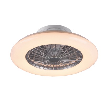 Stropna LED-svetilka z ventilatorjem Stralsund Ø 50 cm bela