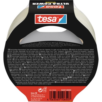 Tesa trak za popravila Ultra Power Clear 20 m: 48 mm Prozoren