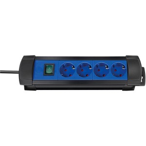 Brennenstuhl Razdelilnik Premium-Line 4 vtičnice kot 45° črn/moder 1,8 m