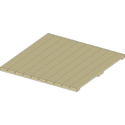 Rebrasta lesena ploščica Zelena tlačno impregnirana 100 cm x 3,6 cm x 100 cm