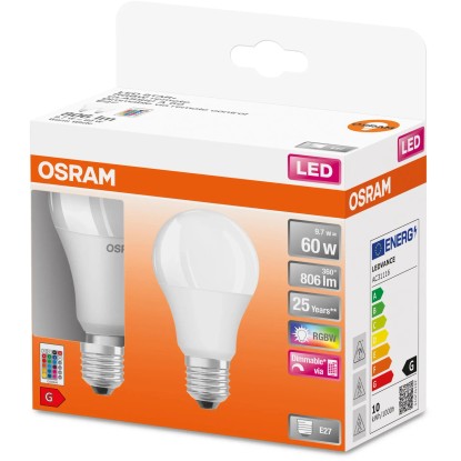 Osram LED-sijalka E27 v obliki žarnice 9 W 806 lm 2 kosa 11,2 x 6 cm (V x Ø)