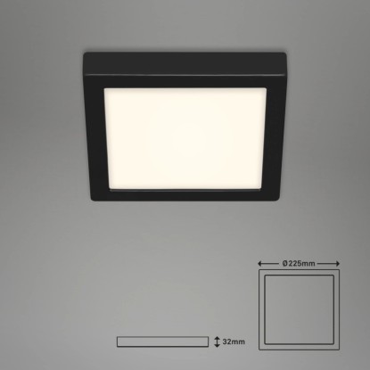 Briloner LED stropna svetilka Fire Black 16 W Črna