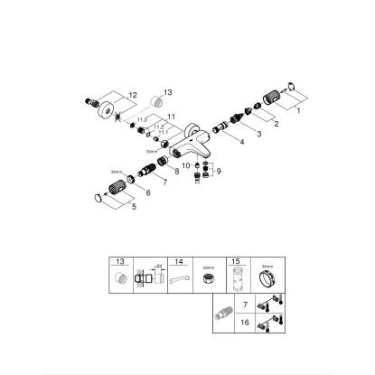Grohe Termostatska armatura za kopalno kad QuickFix Precision Feel DN 15