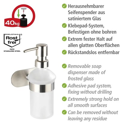 Wenko Dozirnik mila Turbo-Loc nerjavno jeklo Orea mat pribl. 200 ml
