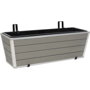 Balkonski kvadratni lonec za obešanje svetlo siva s plastičnim vložkom