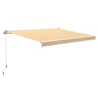 Markiza s pregibnimi rokami Aventura 400 cm × 250 cm, rumeno-bela črtasta
