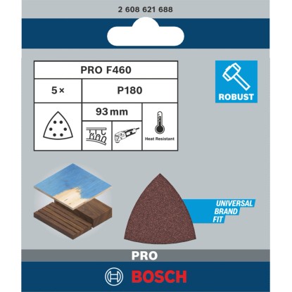 Bosch Delta brusilni list F460 Best for Wood and Paint 5 paketov zrnatosti 180