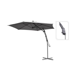 Konzoln senčnik svetlo siv šesterokoten Ø 300 cm