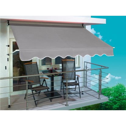 Vpenjalna markiza 250 cm x 150 cm srebrnosiva