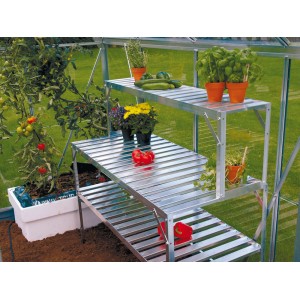 Nastavek za aluminijasto mizo 121 cm x 28 cm Gola alu-površina