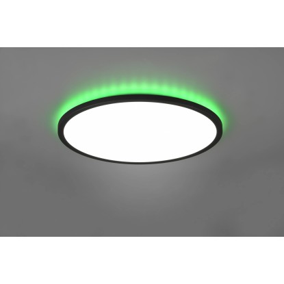 Reality Stropna LED-svetilka Aureo 1-plamenska črna mat Ø 40 cm