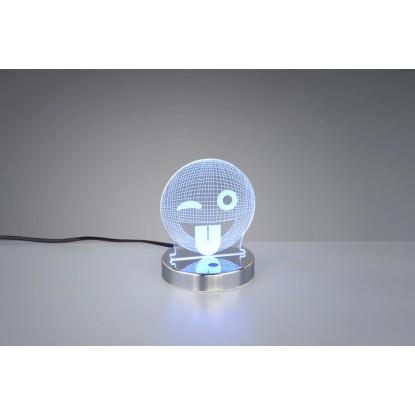 LED namizna svetilka Smiley chrome 1-plamenska 3,2 W