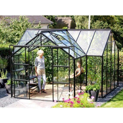 Vitavia rastlinjak Sirius ESG 3 mm Črn 13 m² s temeljem