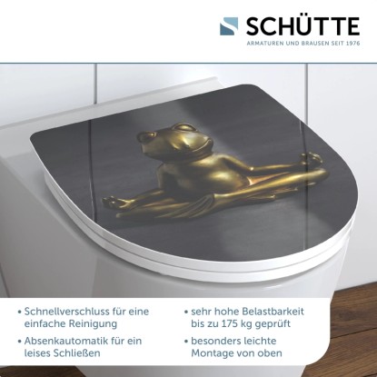 WC-deska Schütte Relaxing Frog duroplast avtomatsko spuščanje hitro odpenjanje