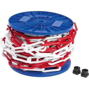 LUX-TOOLS Veriga iz umetne mase Rdeče bela 8 mm Metrsko blago