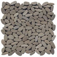 Mozaična ploščica iz rečnega proda ravno brušena rjava 30 cm x 30 cm