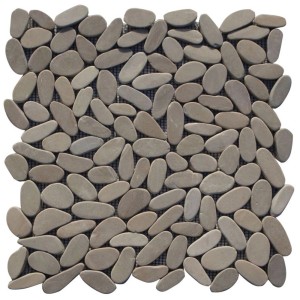 Mozaična ploščica iz rečnega proda ravno brušena rjava 30 cm x 30 cm