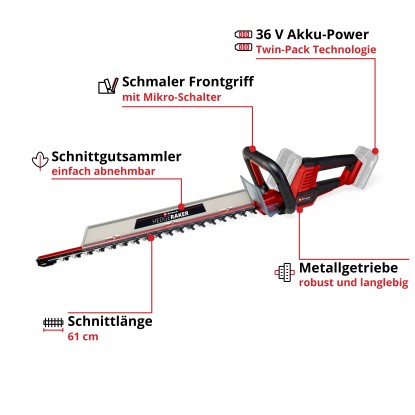 Einhell Power X-Change Akumulatorske škarje za živo mejo GE-CH 36/61 - Li Solo