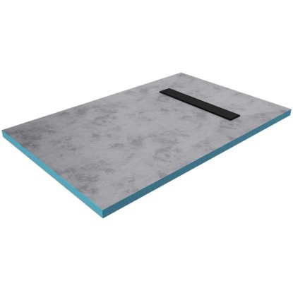 Aurlane Tuš plošča za oblaganje 80 x 120 Odtočni kanal Srebrni